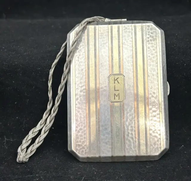 Antique Sterling Silver & 14K Inlay Gold  Wallet / CIGARETTE Case  69.8G (B)