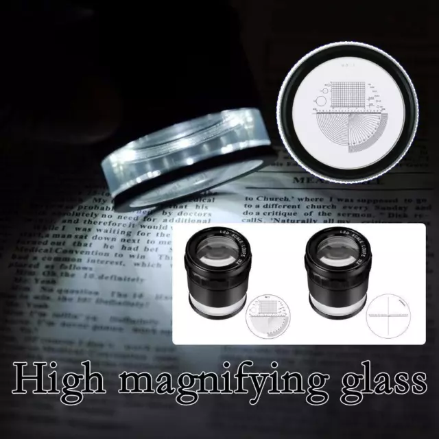 1pc Optical Glass Magnifier LED Lighted Jewelers loupe Scale with C7B7 1 K8V5 2