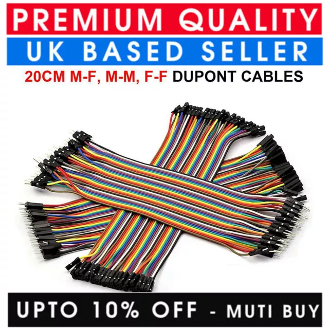20Cm 40Pcs Dupont Cables M-F/M-M/F-F Arduino Breadboard Jumper Wire Gpio