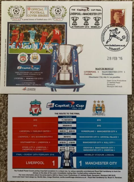 Liverpool V Manchester City Capital One Cup Final 2016 First Day Cover