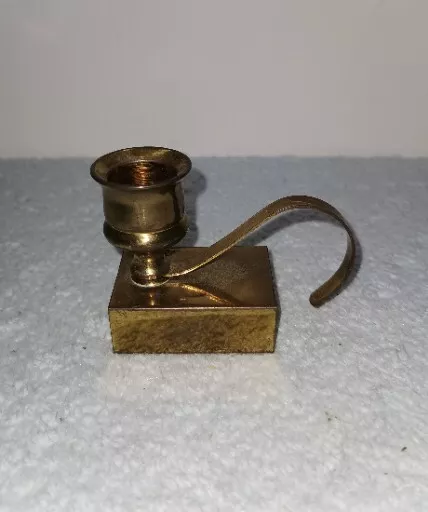 Vintage Solid Brass Match Box Holder With Brass Chamber Candle Stick✨✨