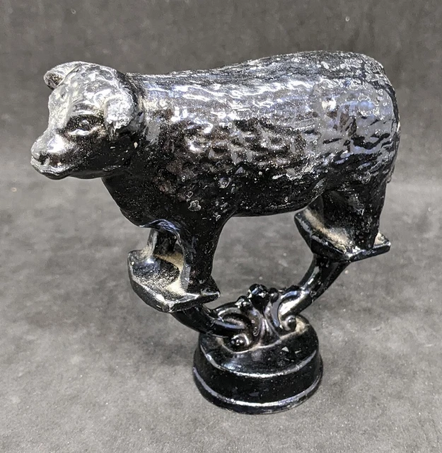 Antique Cast Iron Cow / Cattle Trophy Topper -- Heavy!