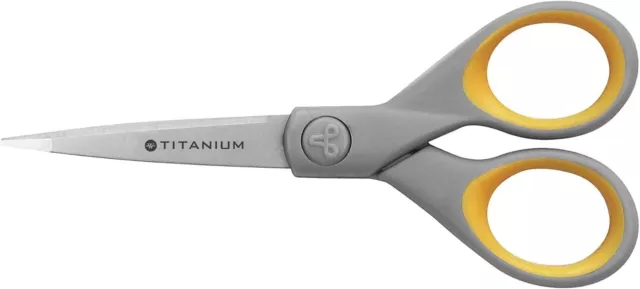 Juego de Tijeras Westcott Titanium Super Softgrip (Paquete de 5), Amarillo 2