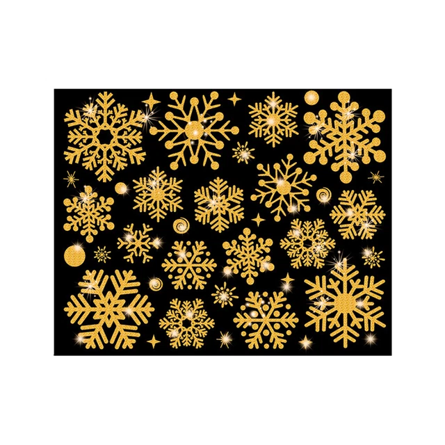 Adesivi da parete fiocco di neve scintillante natalizio festa classe decalcomanie da parete forme