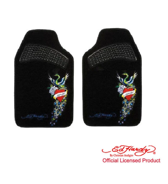 New 2pc Ed Hardy By Christian Audigier Peacock Front Car Truck Carpet Floor Mats