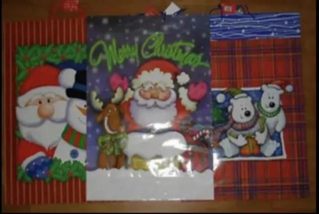 Job lot of OF 30 GIANT CHRISTMAS STRONG GIFT BAGS Xmas Extra Large Toy Bag Jumbo 2