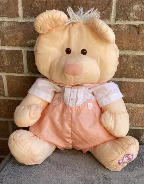 Puffalump Bear Cub Peach Plush 8006 Fisher Price Toy VTG 1986 Great Condition