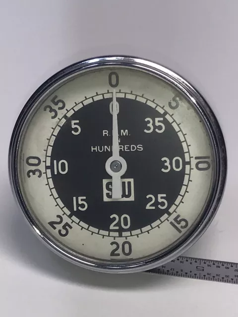 VINTAGE Chrome Stewart Warner Portable Hand held Tachometer