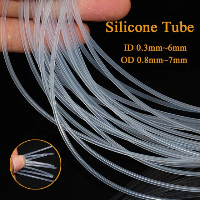 Clear Silicone Tube Transparent Soft Rubber Capillary Hose Food Grade 0.3mm~6mm