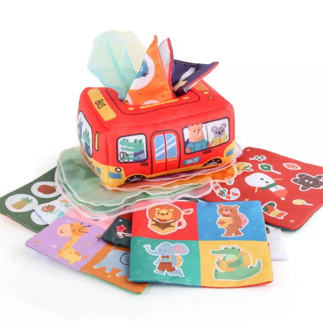 Tissue Box Baby Sensory Toy Colorful Rainbow Dance Scarves Toy for Kids Gift