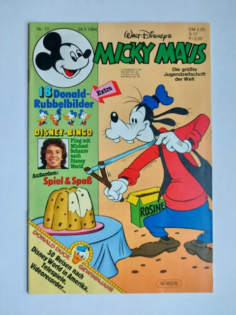 Ehapa - Micky Maus Nr.13 / 24.3.1984 - Top Zustand / Z1 (mit Rubbel Beilage)