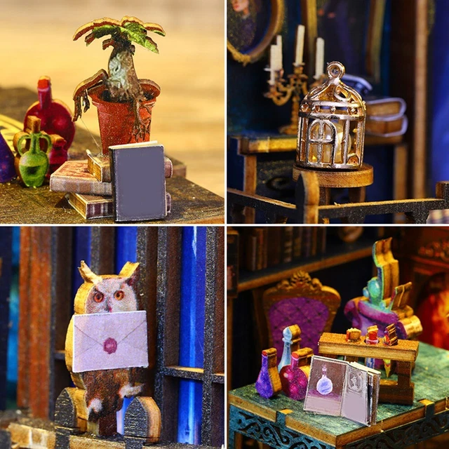 DIY BOOK NOOK Miniature Kits for Adults, 3D Wooden Puzzle Miniature