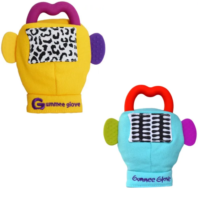 NEW Gummee Glove Teething Mitten Teether Ring Food-grade Silicone Baby 3-6 mnths