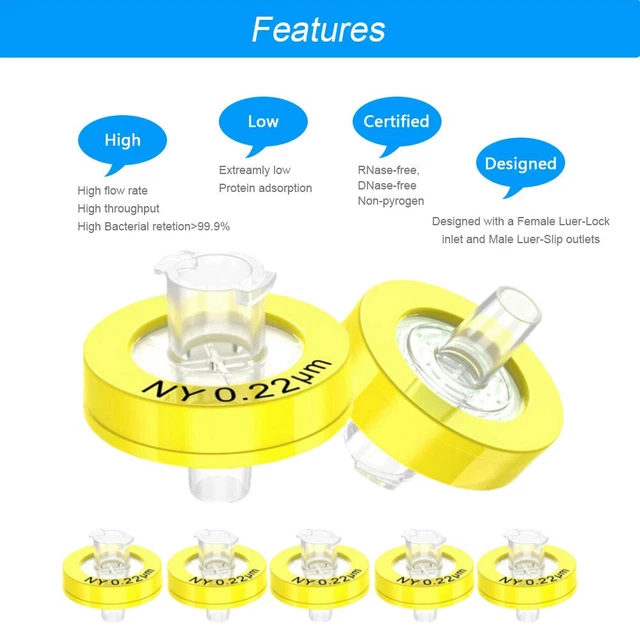 Syringe Filter Allpure PVDF S 0.22um - 25mm Diameter Hydrophilic Membrane ( Pack Of 100) Allpure Biotechnology