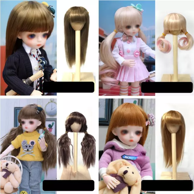 Doll Wigs for 1/6 30cm BJD Dolls Upgrade Accessories Long and Short Wig Hair DIY