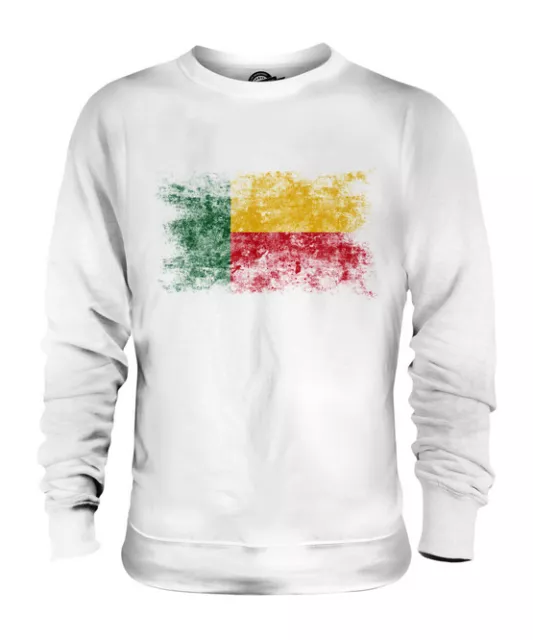 Benin Distressed Flag Unisex Sweater Top Benin Beninois Beninese Shirt Football