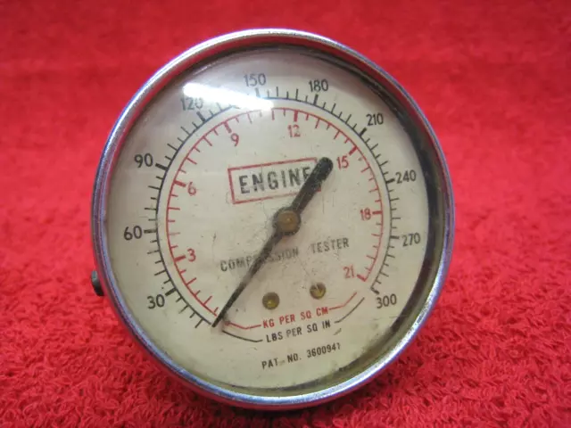 Vintage Engine Compression Tester Gauge Mechanics Tool Garage Shop Dealership OE