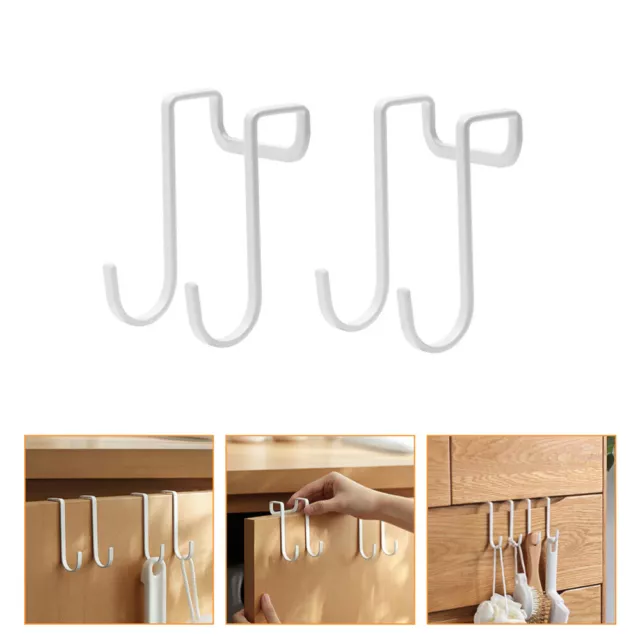 2 Pcs over Door Clothes Hanger Rack behind Bed Storage Hanging Double Row