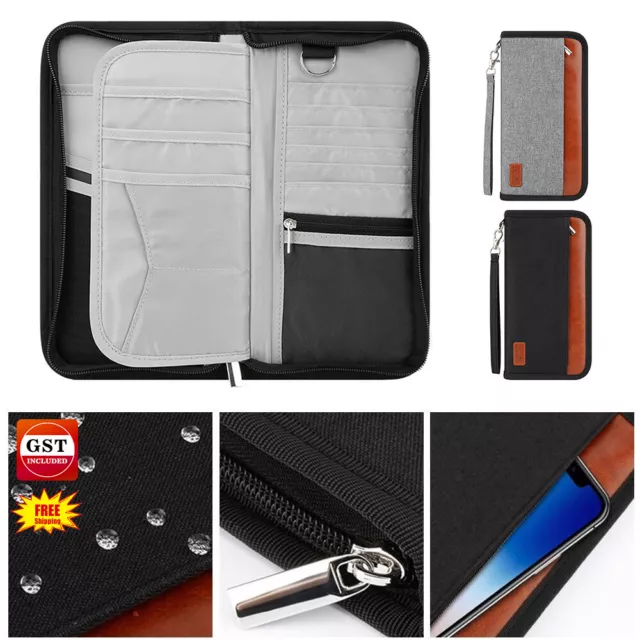 Travel Passport Wallet Holder RFID Blocking Card Case Cover Document Organizer