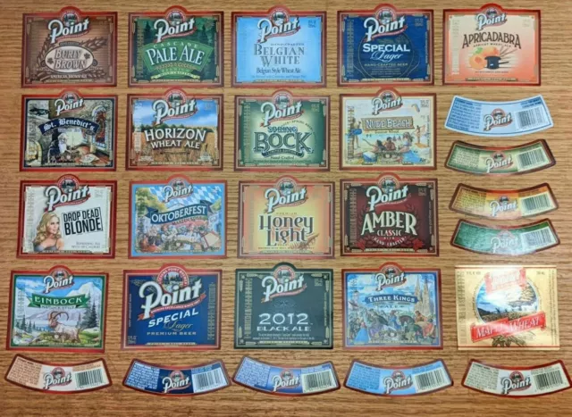 28 Rare US Micro Brew Beer Labels Stevens Point Brewery Point Beer lot