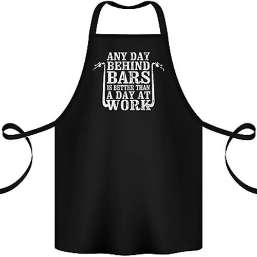 Behind Bars Motorcycle Motorbike Biker Cotton Apron 100% Organic