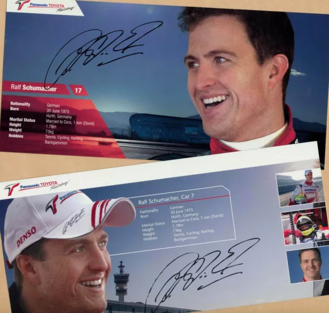 Ralf SCHUMACHER - 2 DRUCK - Original - Autogrammkarten + Formel 1 AK - SIGNIERT