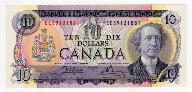 1971 Bank Of Canada Ten 10 Dollar Bank Note Ees 9131831 Nice Bill