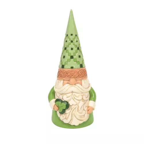 Jim Shore Heartwood Creek Irish Gnome with Shamrock Figurine, 6.5 Inch, Multi...