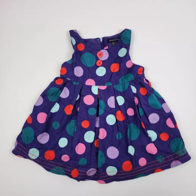 Pumpkin Patch Baby Dress Girls Size 2 Pinafore Corduroy Cord Purple Polka Dot