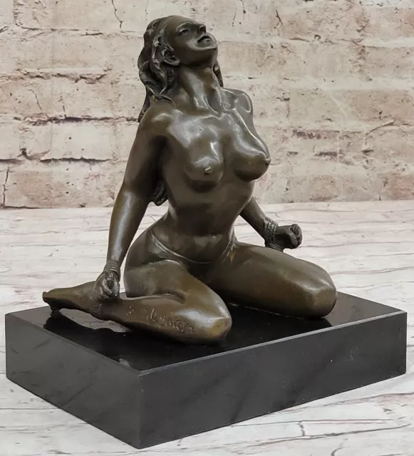 Unterzeichnet Original Künstler Odegard Akt Erotik Weiblich Messingskulptur Sexy