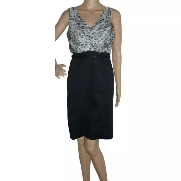 New York & Company Size 4 Gray & Black Sleeveless Sheath Dress small