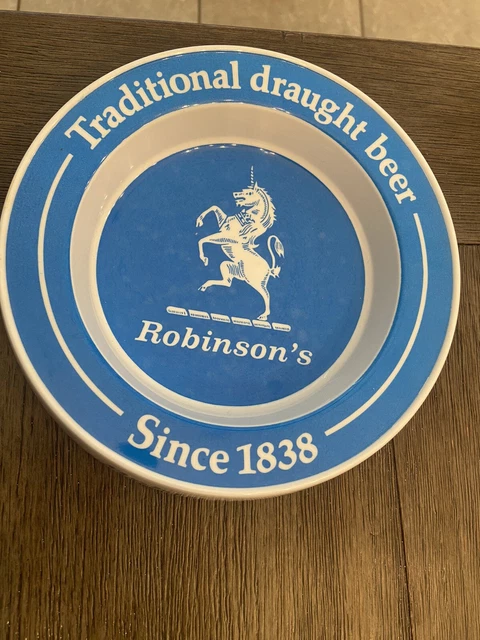 VintageRobinson's Beer Large 7.5” Ashtray England Melamine