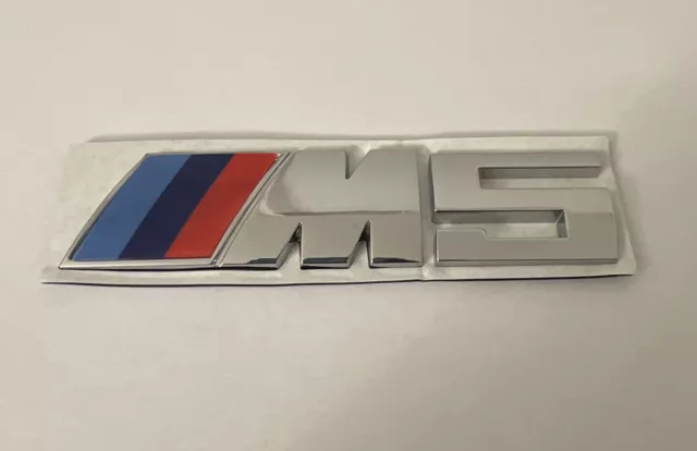 Bmw M5 logo Emblem Chrom Silber Metallisch 3m Kleber kofferraum heckklappe