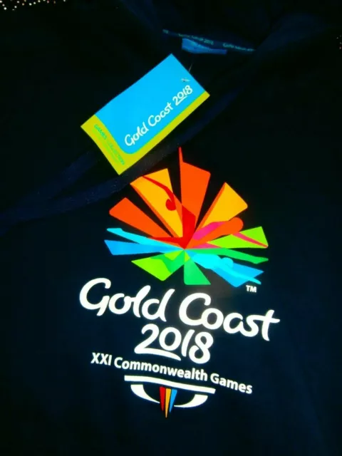 Official GC 2018 Gold Coast 2018 Commonwealth Games Hoody Hood Hoodie NAVY Men L