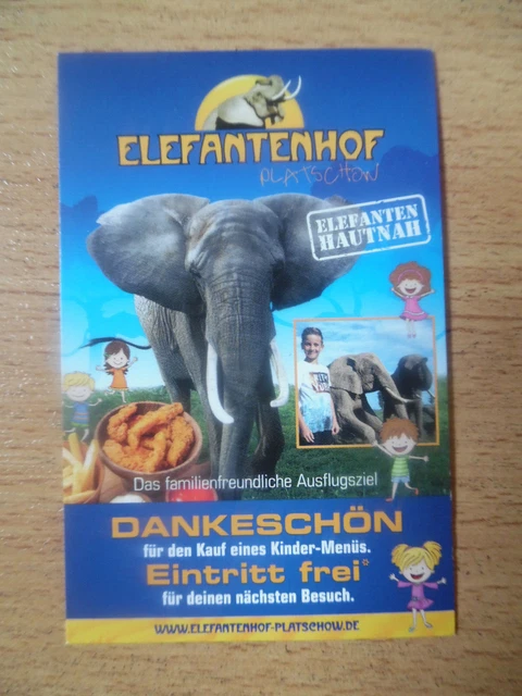 Elefantenhof Platschow 1 Ticket für Kind von 3-15 Jahre Eintrittsgutschein