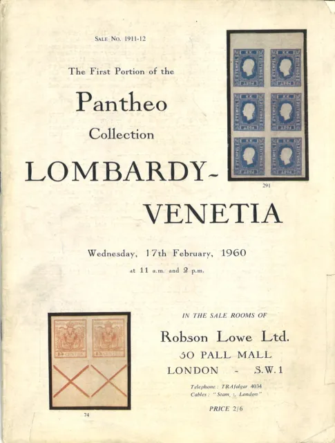 1960 Robson Lowe Auction: Pantheo Collecton Lombardy-Venetia (Part I)