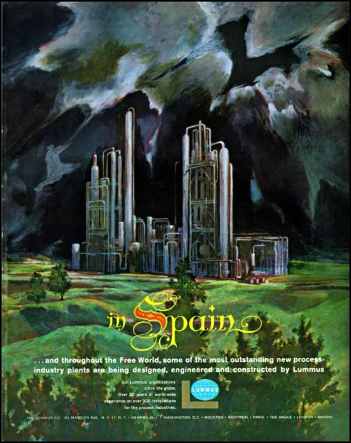 1961 Spain spanish industry plant Lummus company vintage art Print Ad adL67