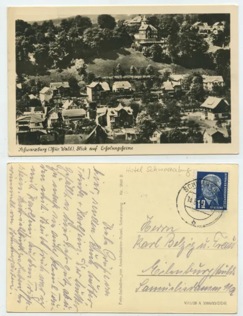 63385 - Schwarzburg - recreational homes - real photo - postcard, run 14.8.1953