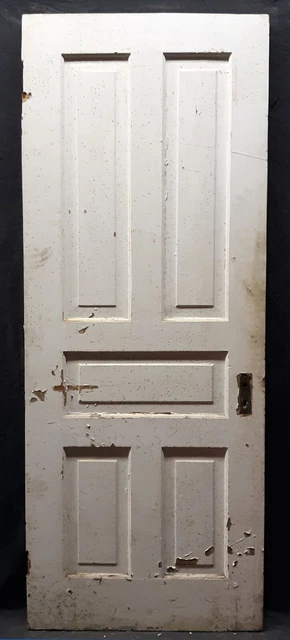 30"x78" Antique Vintage Old Victorian Interior SOLID Wood Wooden Door 5 Panels