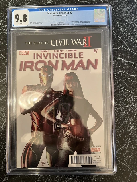 INVINCIBLE IRON MAN (2015) #7 CGC 9.8 NM/MT First Cameo Appearance Riri Williams