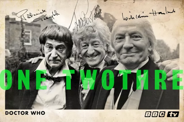 William Hartnell Patrick Troughton Jon Pertwee Doctor Who Signed Pre Printed