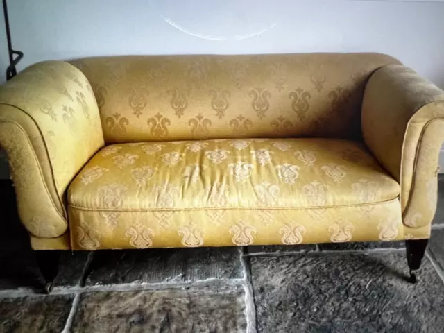 Antique horse hair drop end sofa