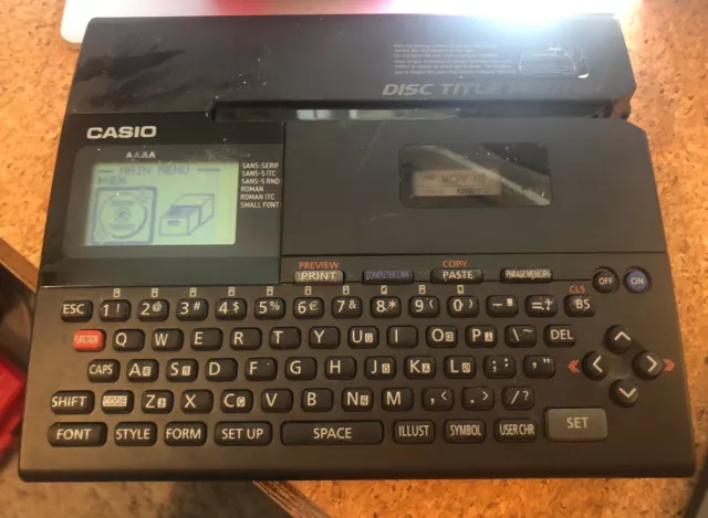 Casio CW-K85 CD/DVD Disc Title Thermal Printer Bundle W/ Black Cartridge