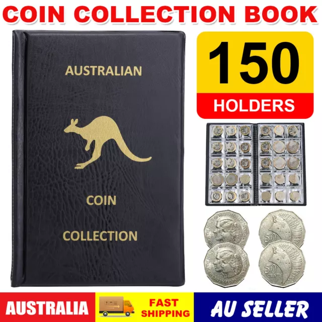 150 Coin Album Australian Coins Holder Money Storage Pockets Penny Collection