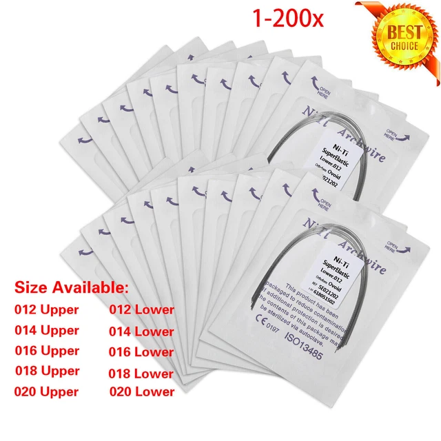 20 Sachets De Fils Orthodontiques Niti Super élastiques Forme Ovoïde - Neuf Pour Dentistes
