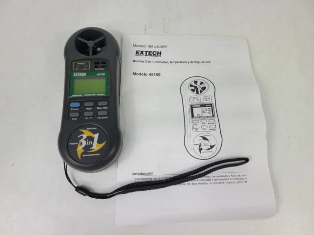Extech 45160 3-IN-1 HYGRO-THERMO ANEMOMETER (TESTED)
