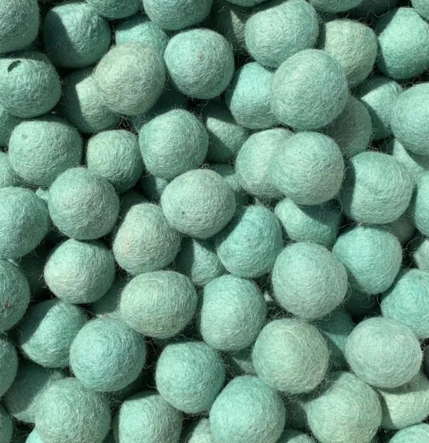 3cm Felt Balls - Turquoise Colour Handmade Felted Wool Beads Pom Pom DIY Crafts