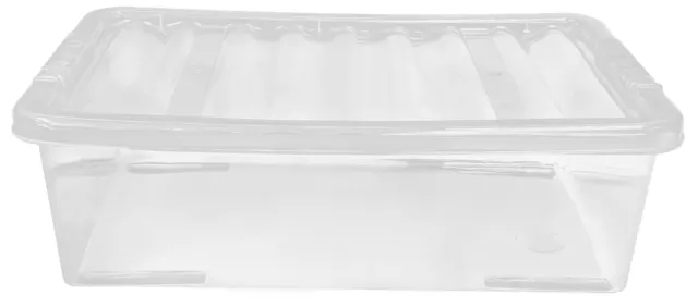 Plastique Stockage Boîte Avec Couvercle Grand Empilable Transparent Boîte 32L 2