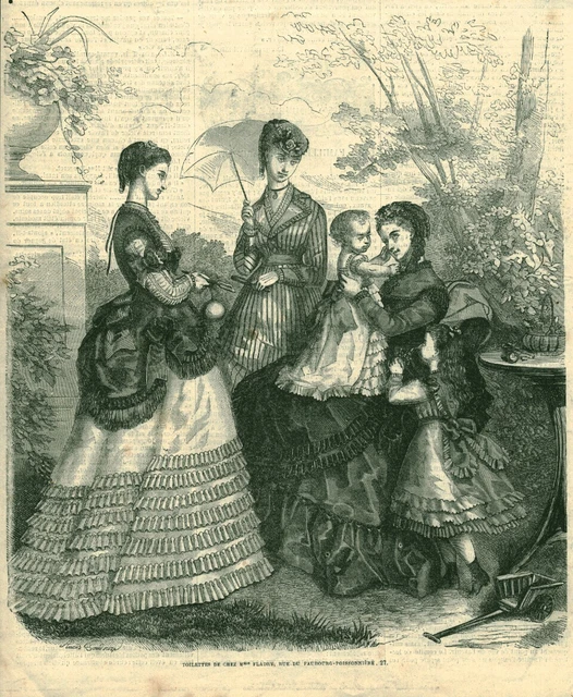 GRAVURE MODE ENFANTS XIX LA TOILETTE DES ENFANTS avril 1879 EUR 14,99