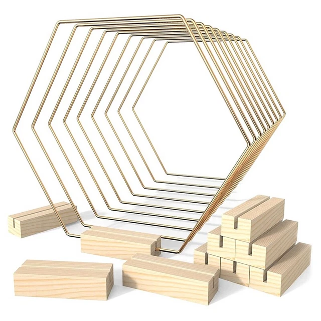 10Er Pack 9,1 Hexagonal Hoop Centerpiece mit 10 Tischkartenhaltern Aus L9R4